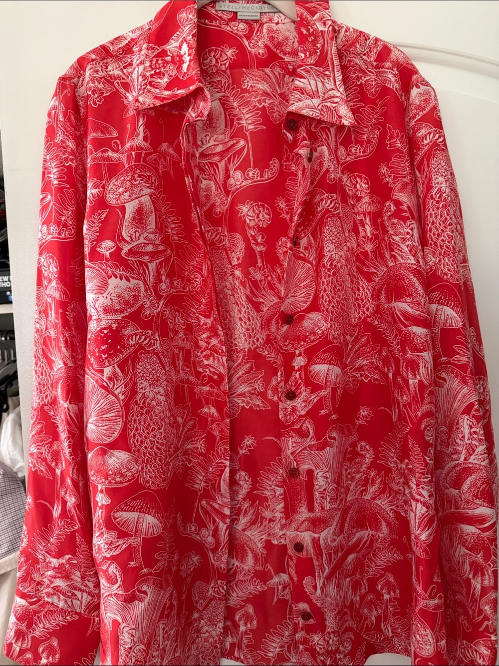 Stella McCartney Red Printed Casual Button-Down Shirt